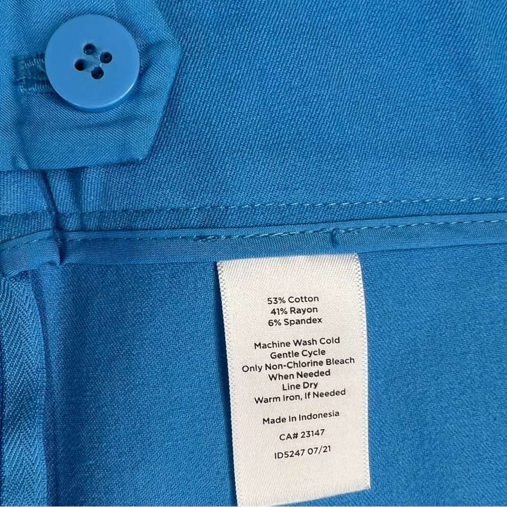 Talbots Chatham Ankle Pant Size 10P in Bright Blue - Picture 8 of 8